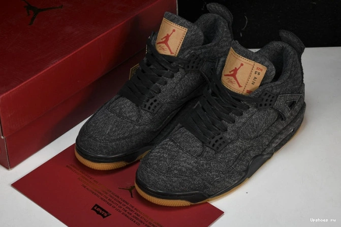 NRG Levis  Jordan Black 4 Levis Air AO2571-001 Denim Retro - 0503
